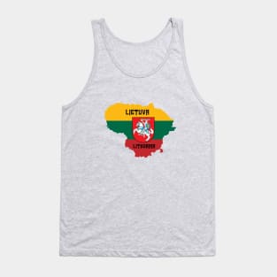 Lithuania flag & map Tank Top